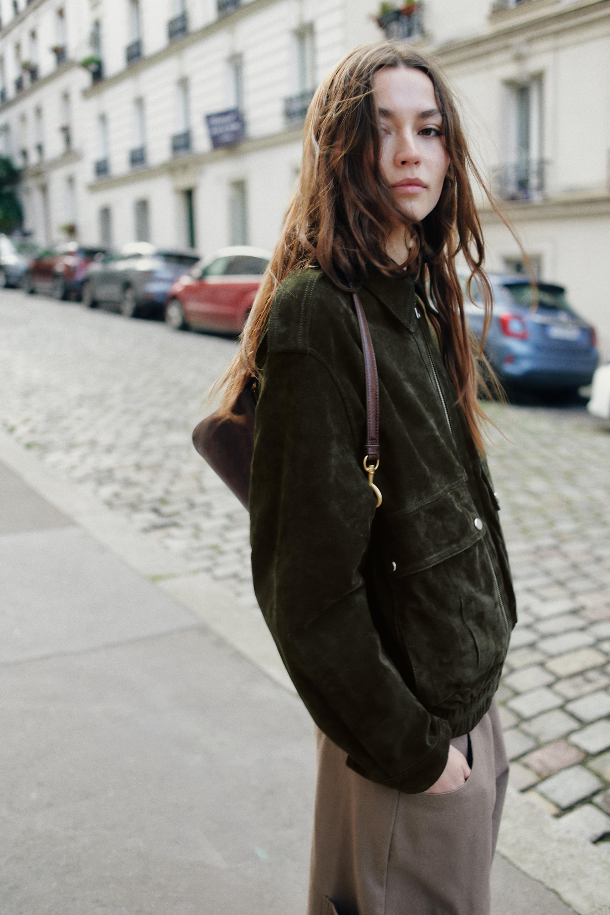 BLOUSON 100% CUIR DAIM